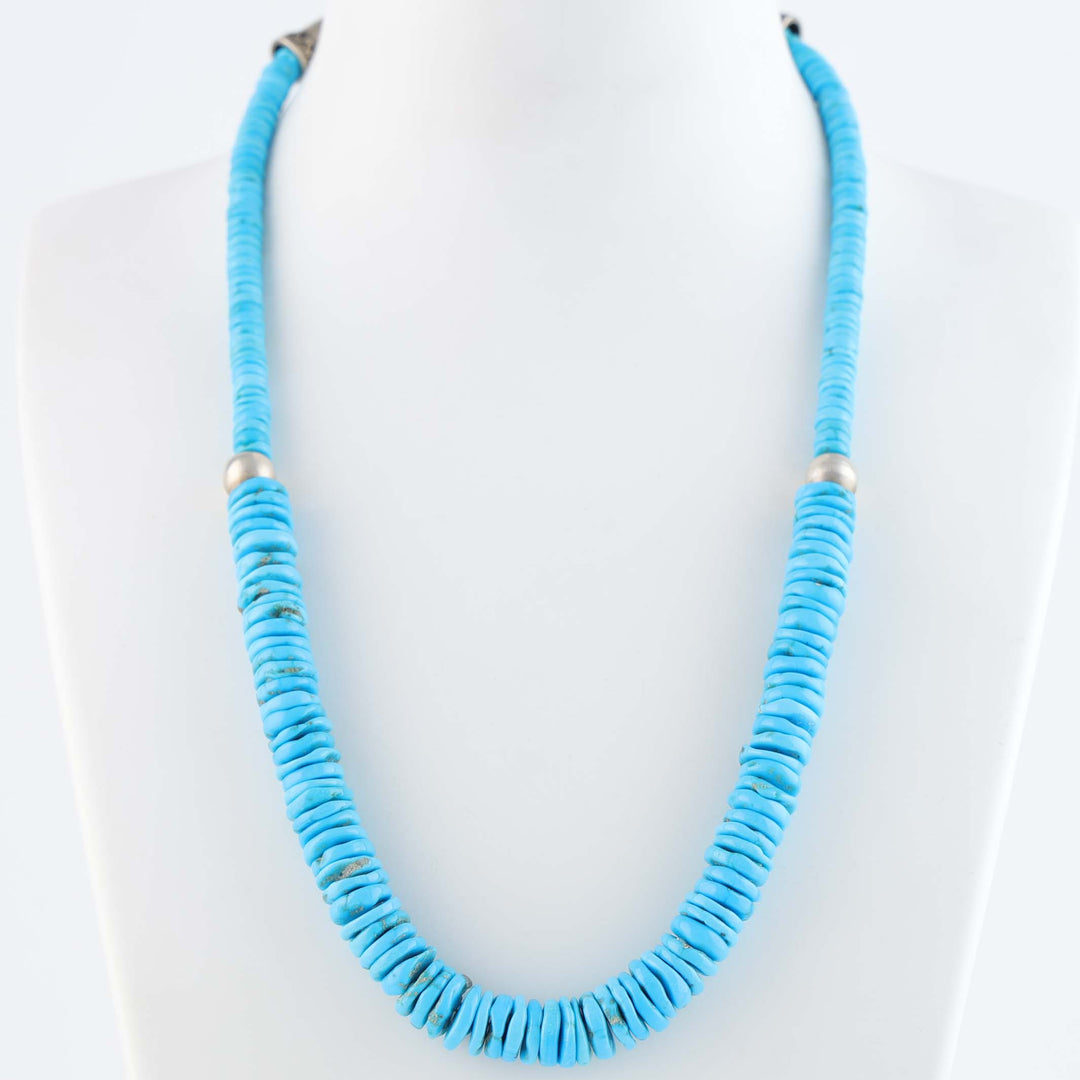Graduated Sleeping Beauty Turquoise Heishi Necklace