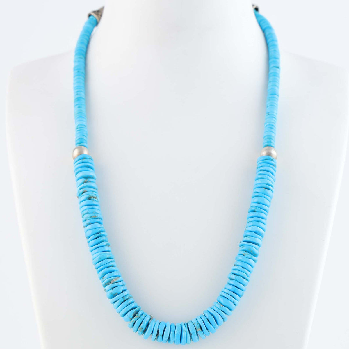 Graduated Sleeping Beauty Turquoise Heishi Necklace by Don Lucas