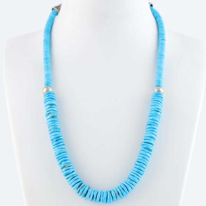 Graduated Sleeping Beauty Turquoise Heishi Necklace