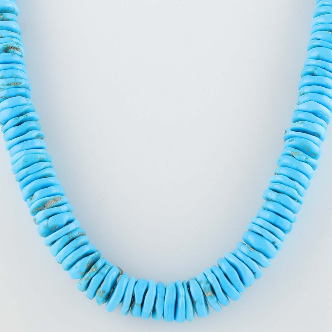 Graduated Sleeping Beauty Turquoise Heishi Necklace