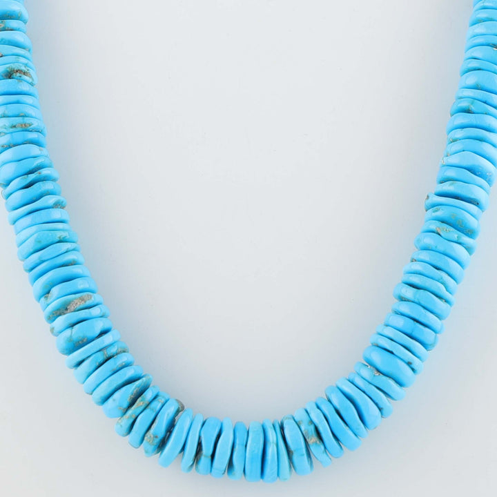 Graduated Sleeping Beauty Turquoise Heishi Necklace