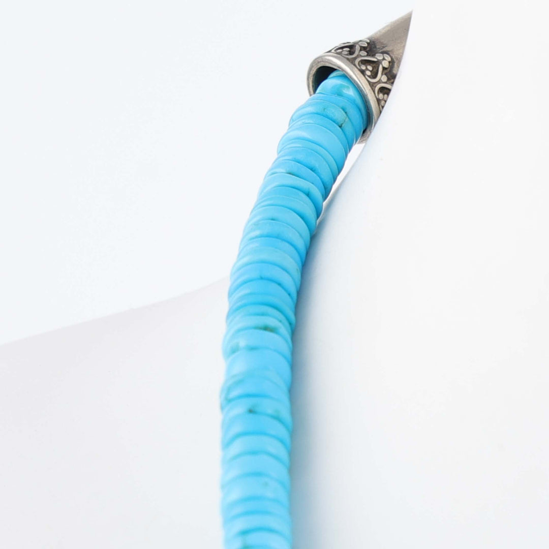 Graduated Sleeping Beauty Turquoise Heishi Necklace