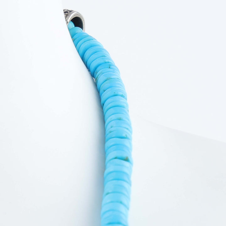 Graduated Sleeping Beauty Turquoise Heishi Necklace