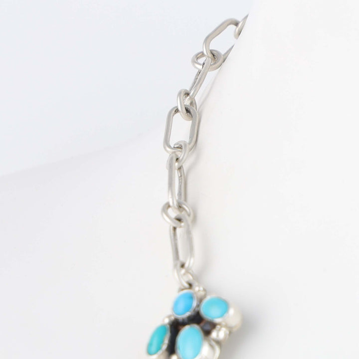 Sleeping Beauty Turquoise Squash Blossom Necklace