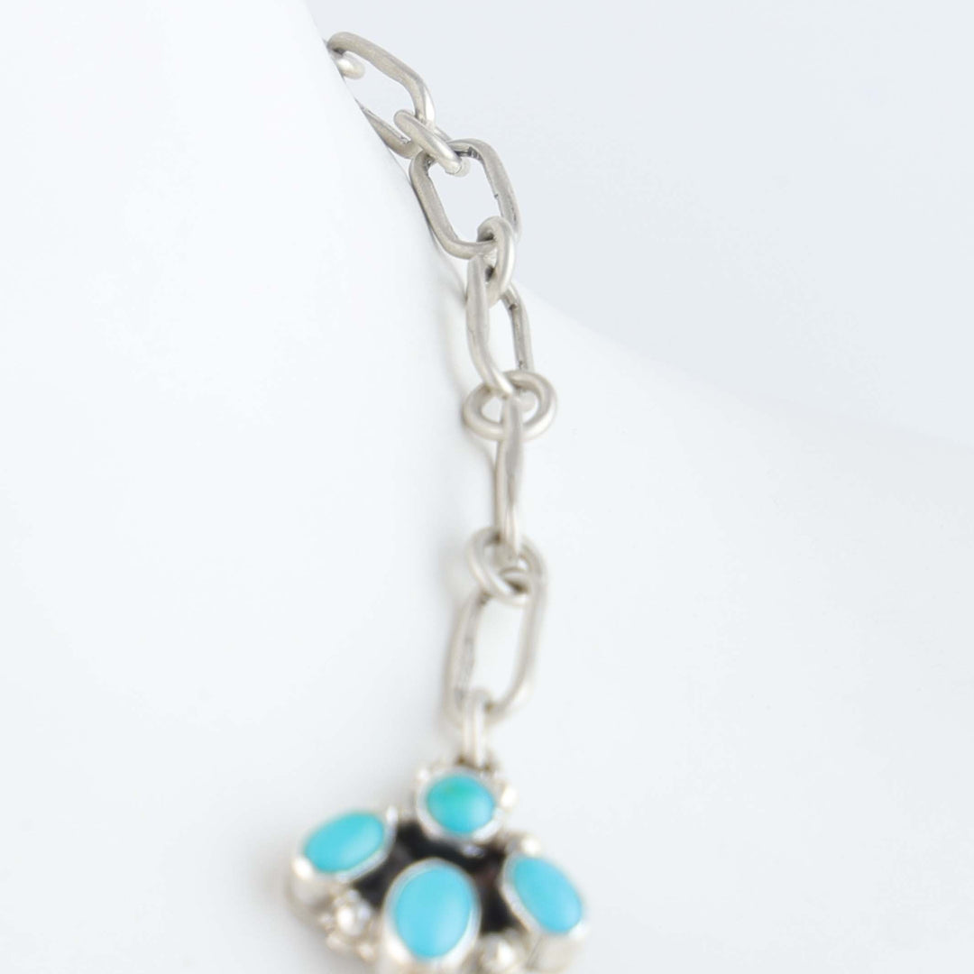 Sleeping Beauty Turquoise Squash Blossom Necklace