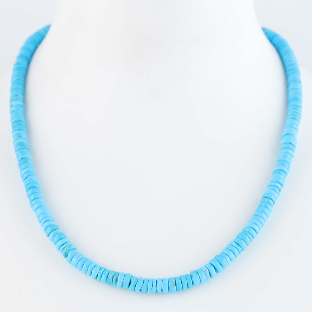 Sleeping Beauty Turquoise Heishi Necklace