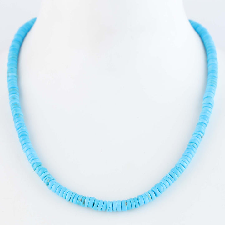 Sleeping Beauty Turquoise Heishi Necklace