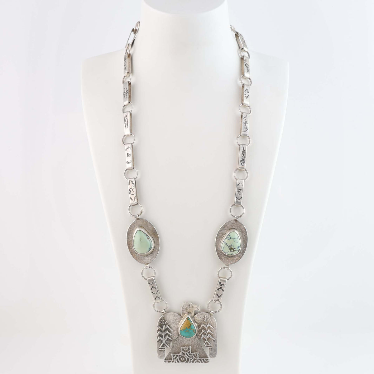 Santo Domingo Reversible Thunderbird Necklace by Noah Pajarito