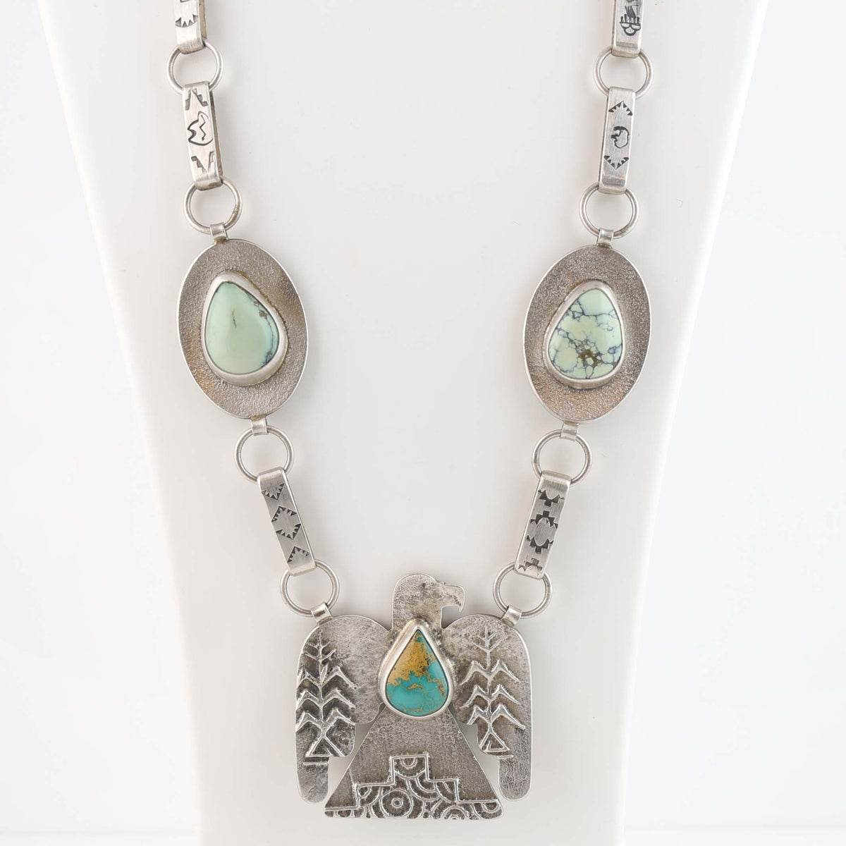 Santo Domingo Reversible Thunderbird Necklace by Noah Pajarito
