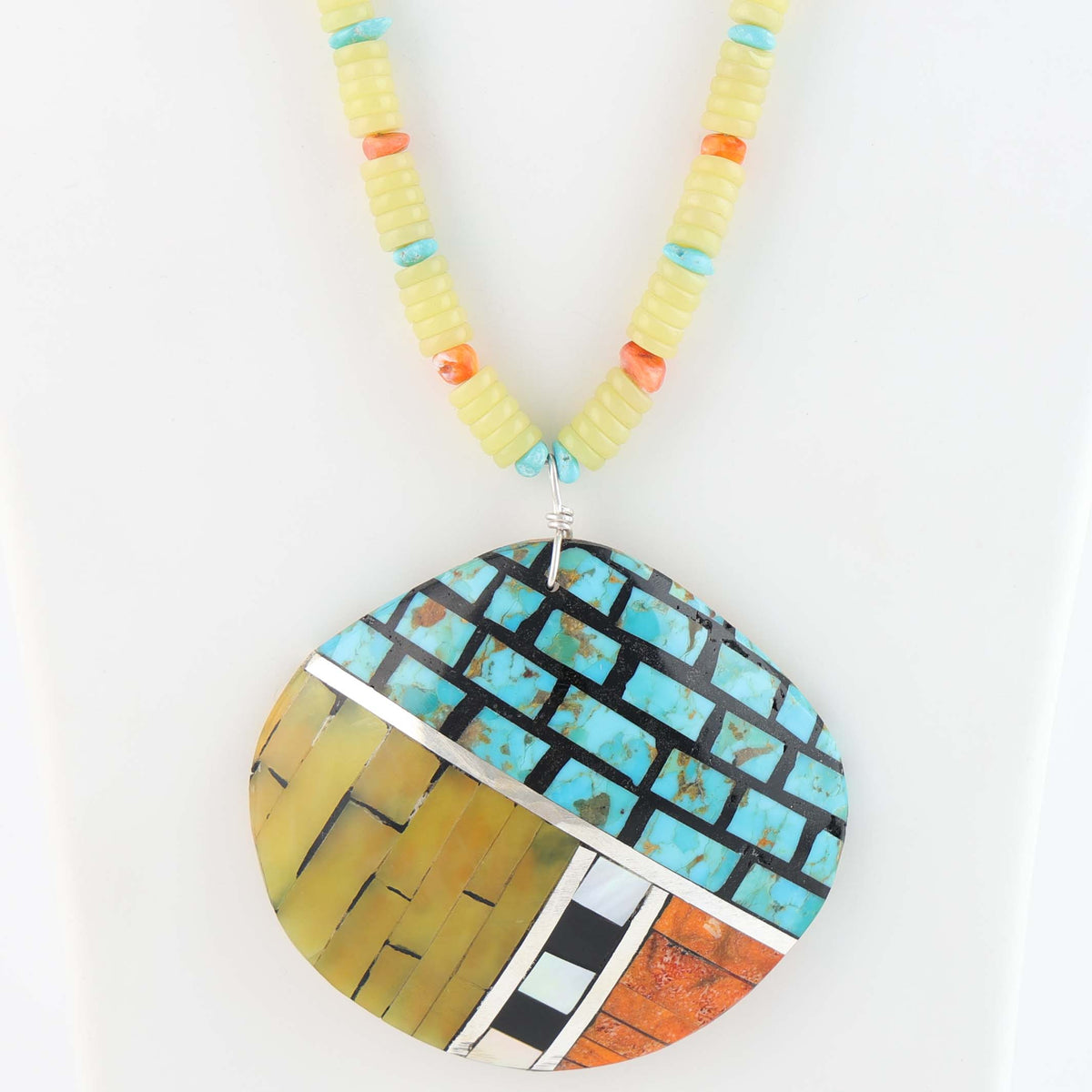 Santo Domingo Inlaid Shell Necklace by Warren Nieto