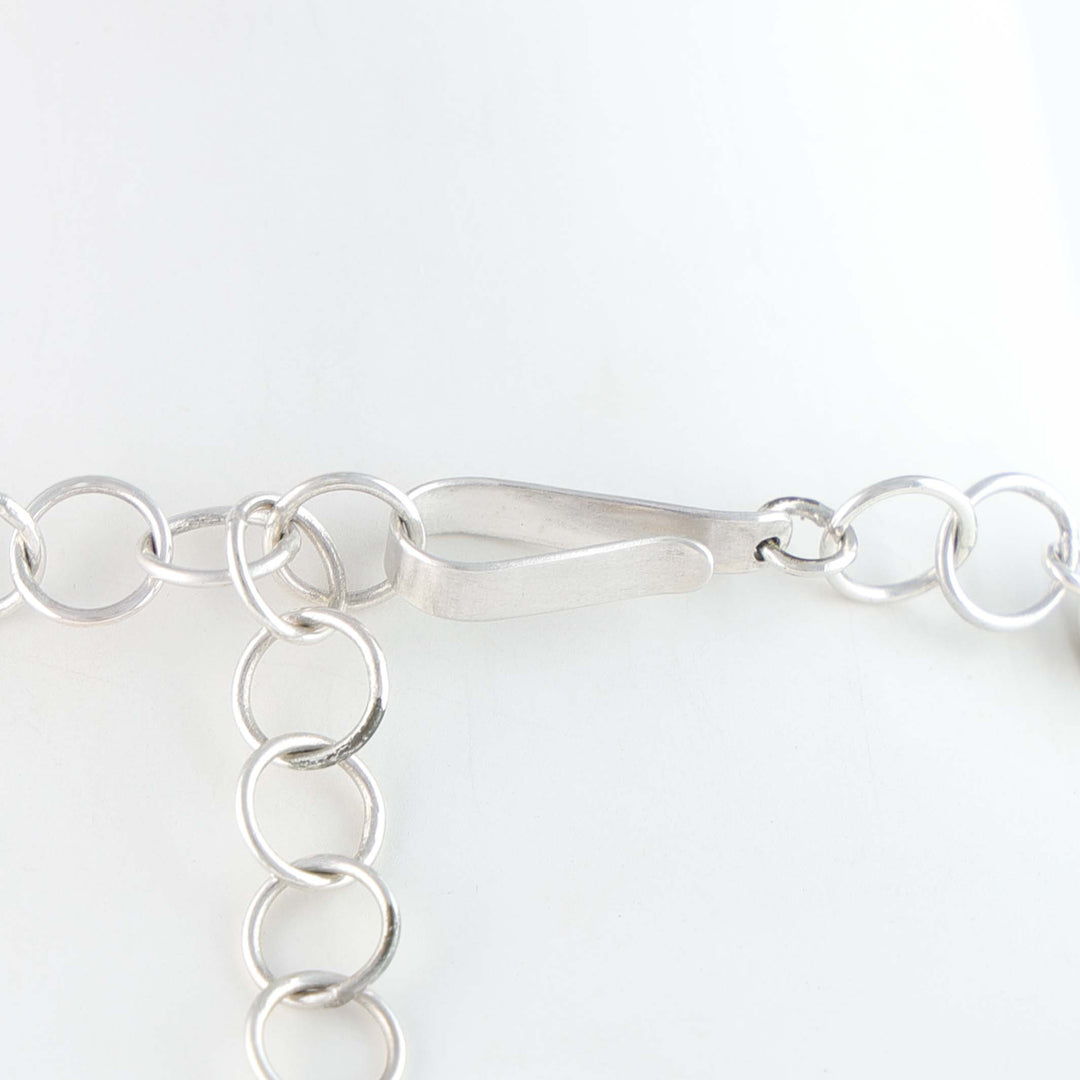 Navajo Jet and Coral Four-Strand Tab Necklace