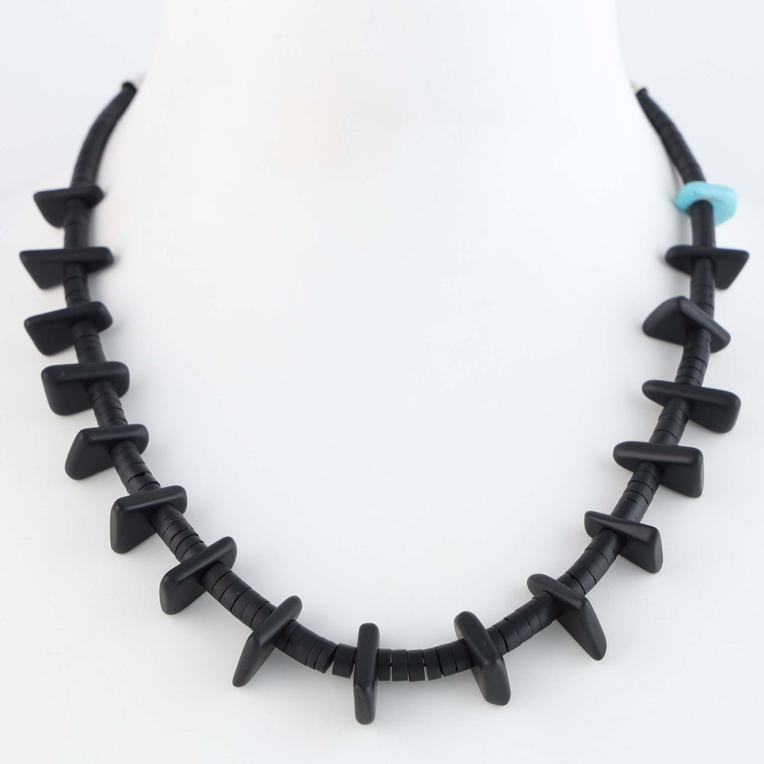 Navajo Jet Tab Necklace
