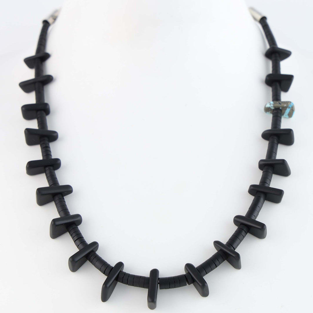 Navajo Jet Tab Necklace