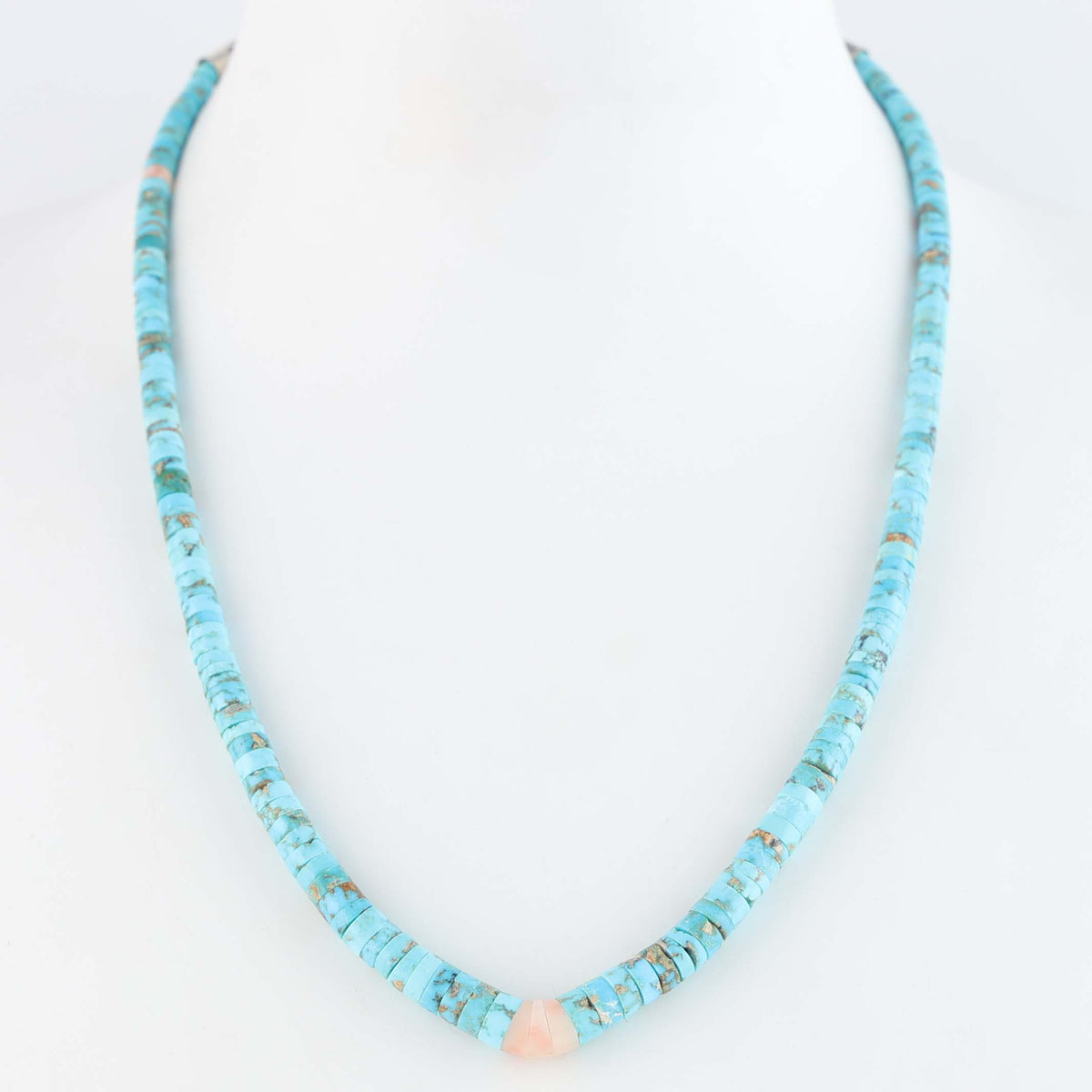 Navajo Evans Turquoise Heishi Necklace by Cheyenne Grabiec