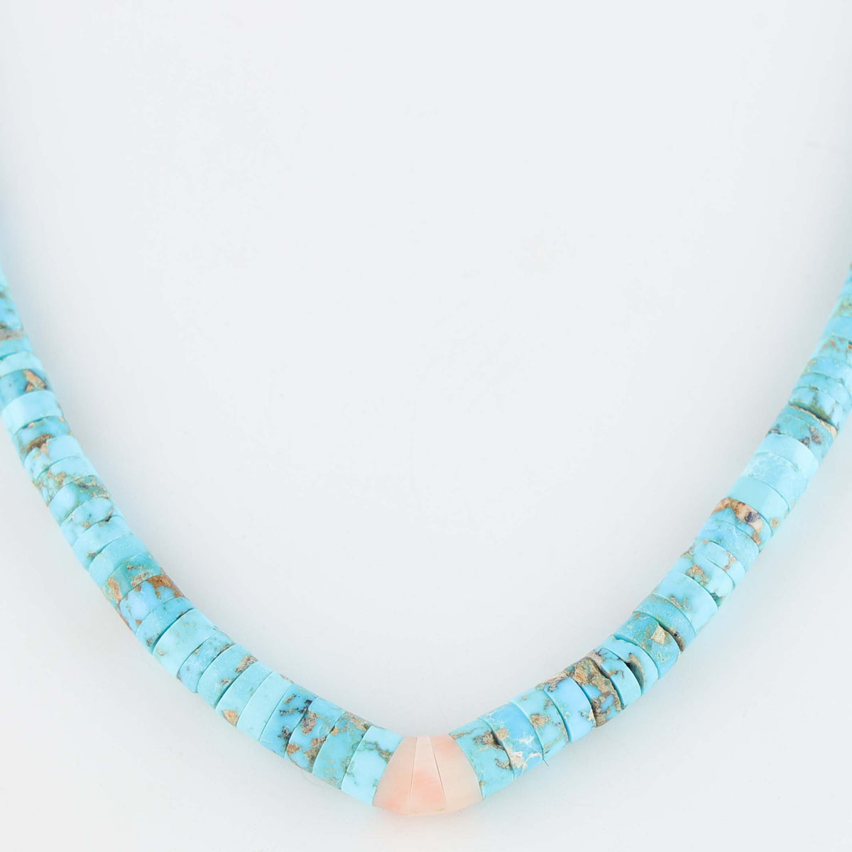 Navajo Evans Turquoise Heishi Necklace by Cheyenne Grabiec