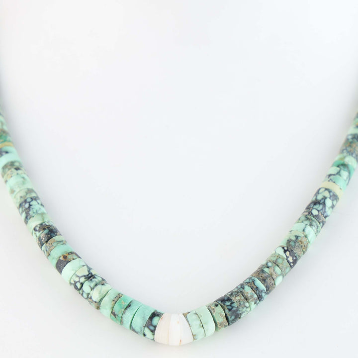 Navajo Angel Wing Turquoise Heishi Necklace