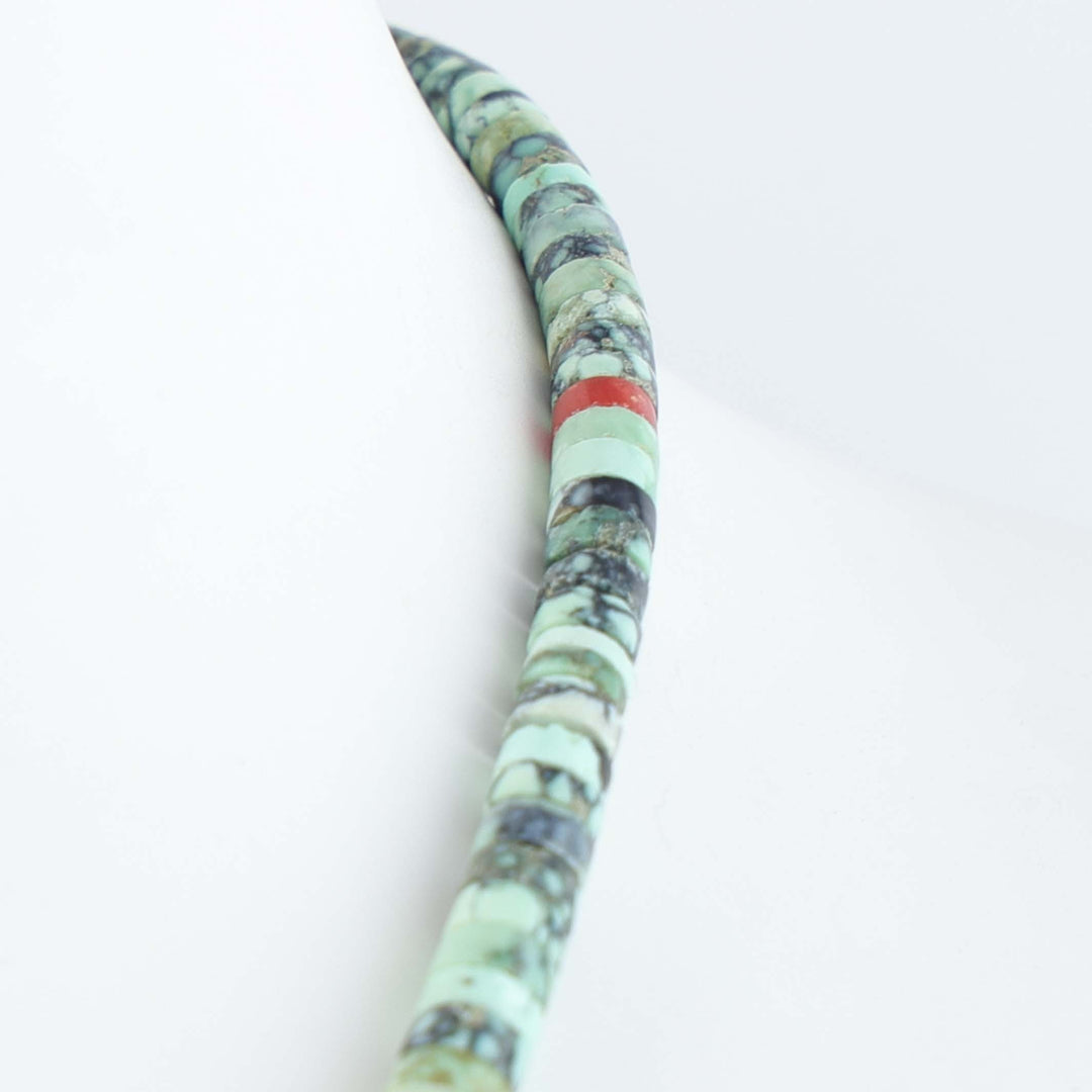 Navajo Angel Wing Turquoise Heishi Necklace