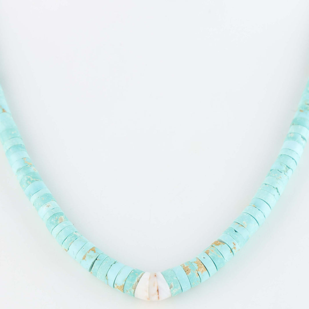 Navajo Fox Turquoise Heishi Necklace