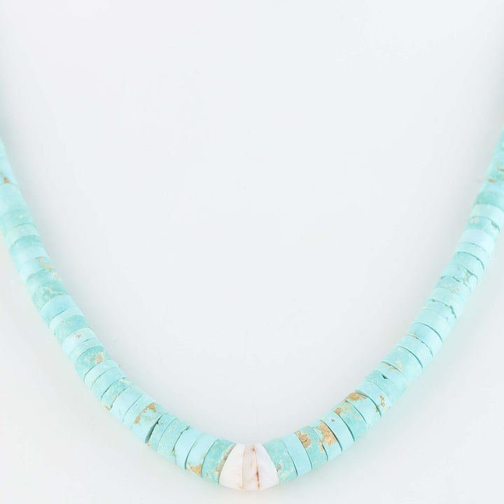 Navajo Fox Turquoise Heishi Necklace
