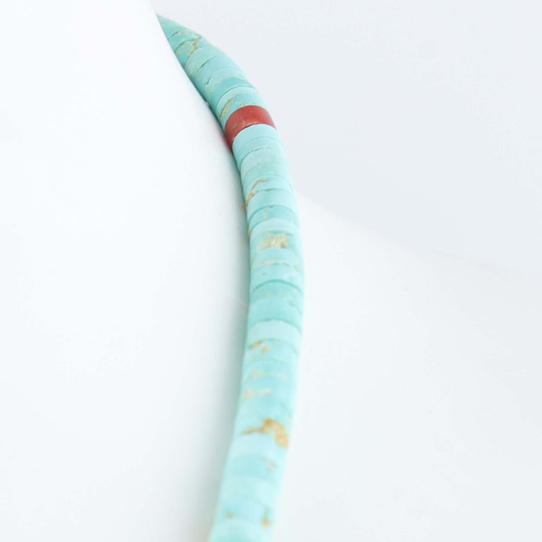 Navajo Fox Turquoise Heishi Necklace