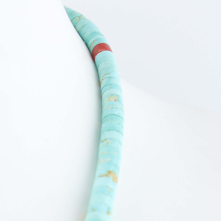 Navajo Fox Turquoise Heishi Necklace