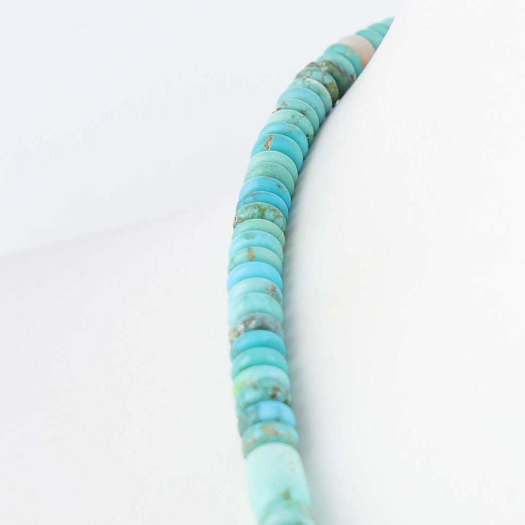 Navajo Carico Lake Turquoise and Gold Necklace