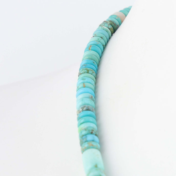 Navajo Carico Lake Turquoise and Gold Necklace