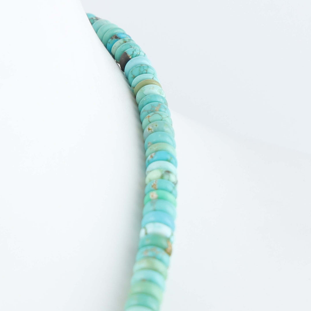 Navajo Carico Lake Turquoise and Gold Necklace