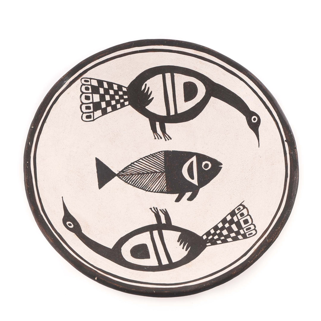 1970s Acoma Fish and Bird Plate