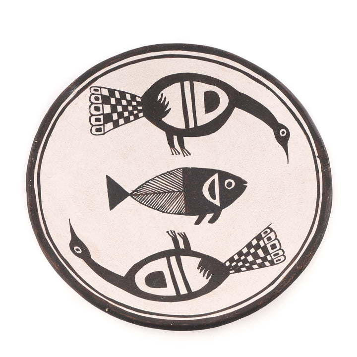 1970s Acoma Fish and Bird Plate