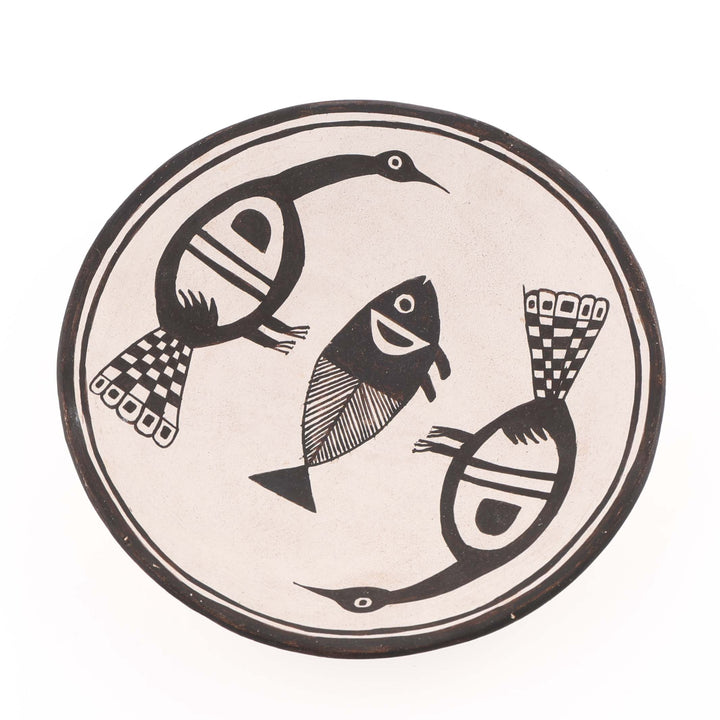 1970s Acoma Fish and Bird Plate