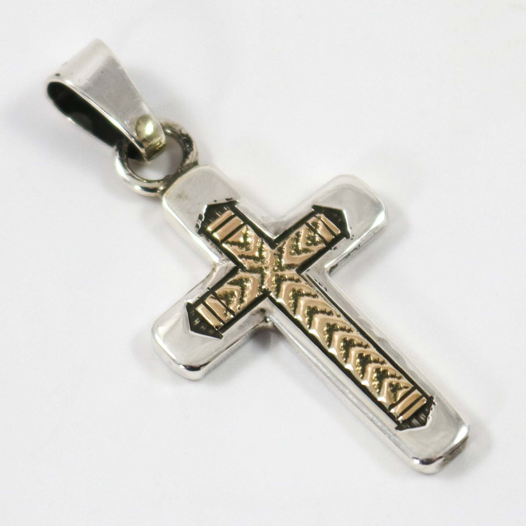Gold on Silver Cross Pendant