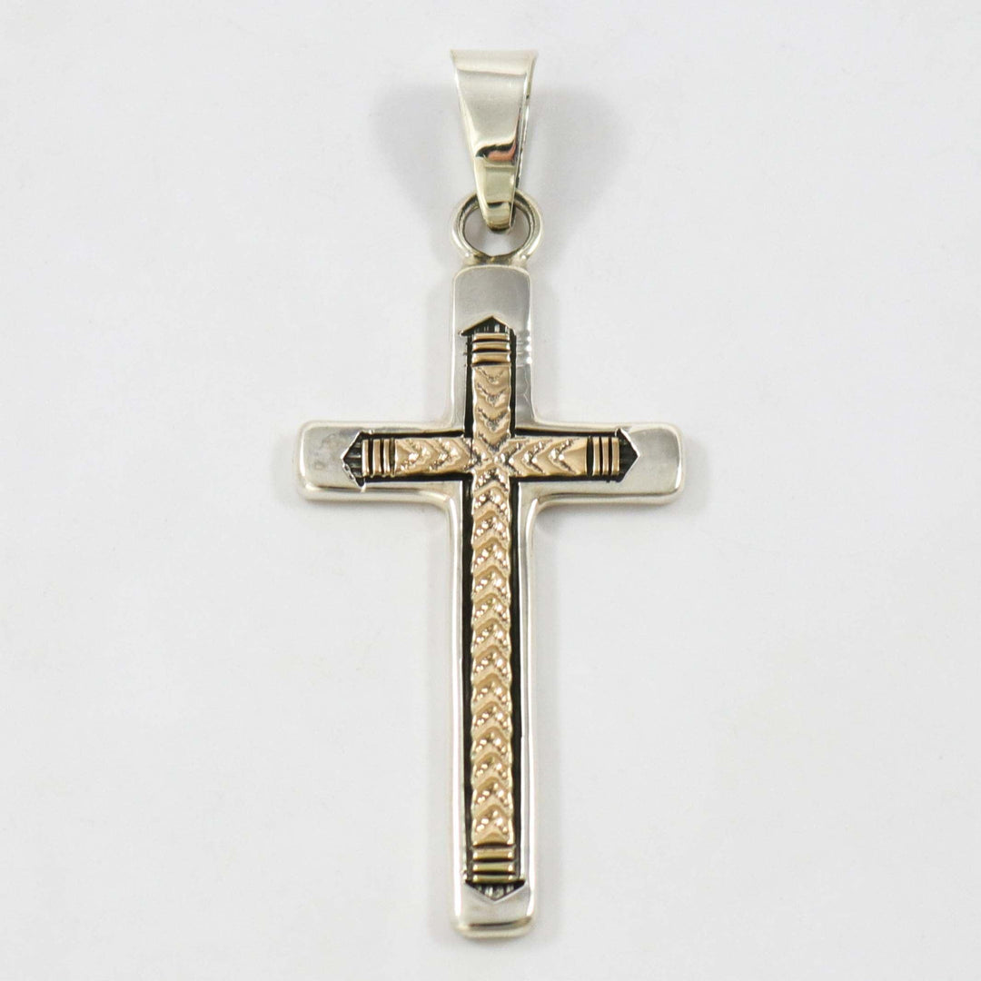 Gold on Silver Cross Pendant
