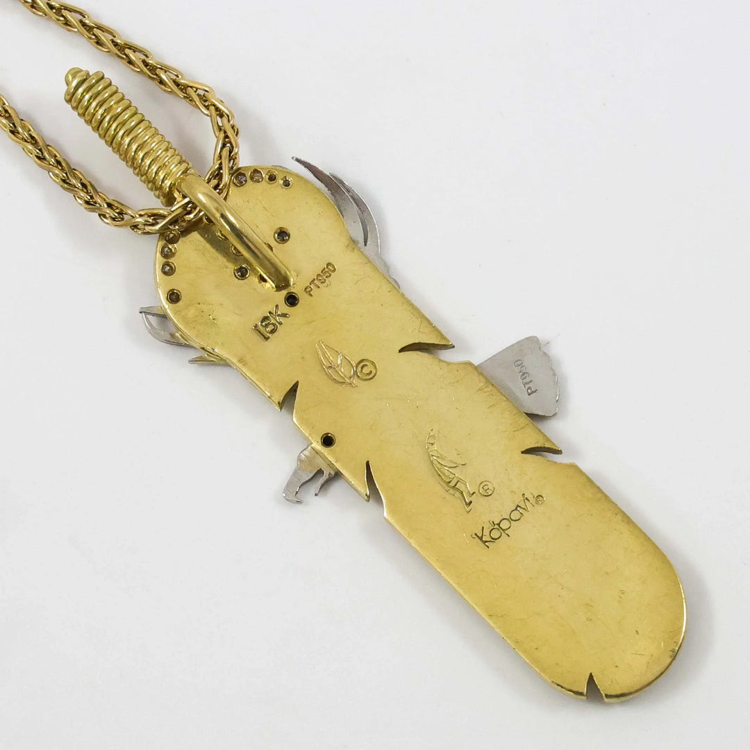Platinum and Gold Eagle Pendant