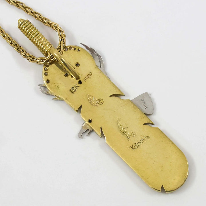Platinum and Gold Eagle Pendant