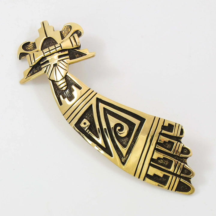 Gold Shalako Pin and Pendant