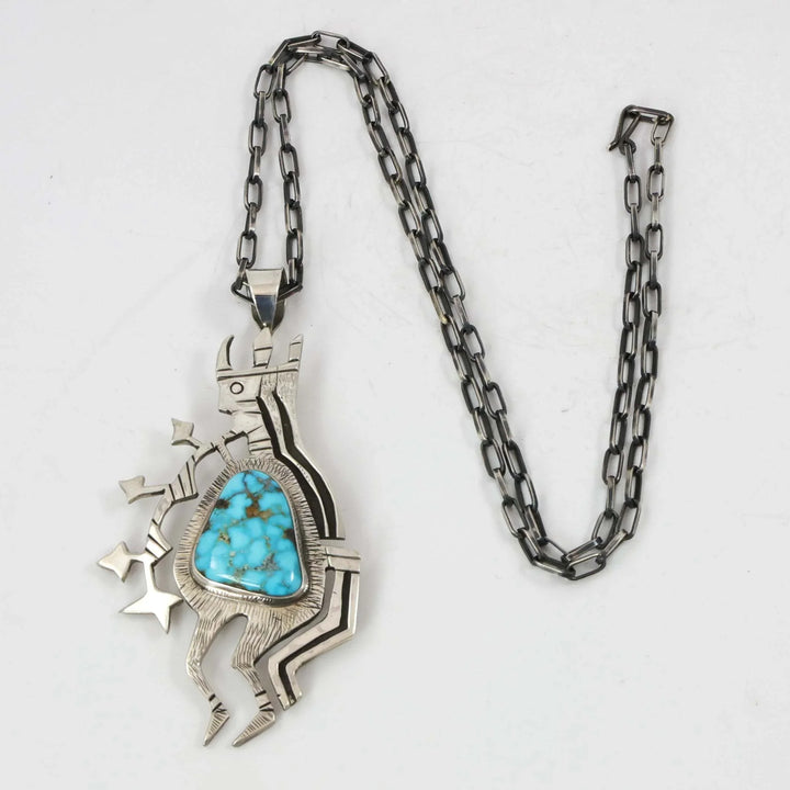 1970s Turquoise Starblower Pendant
