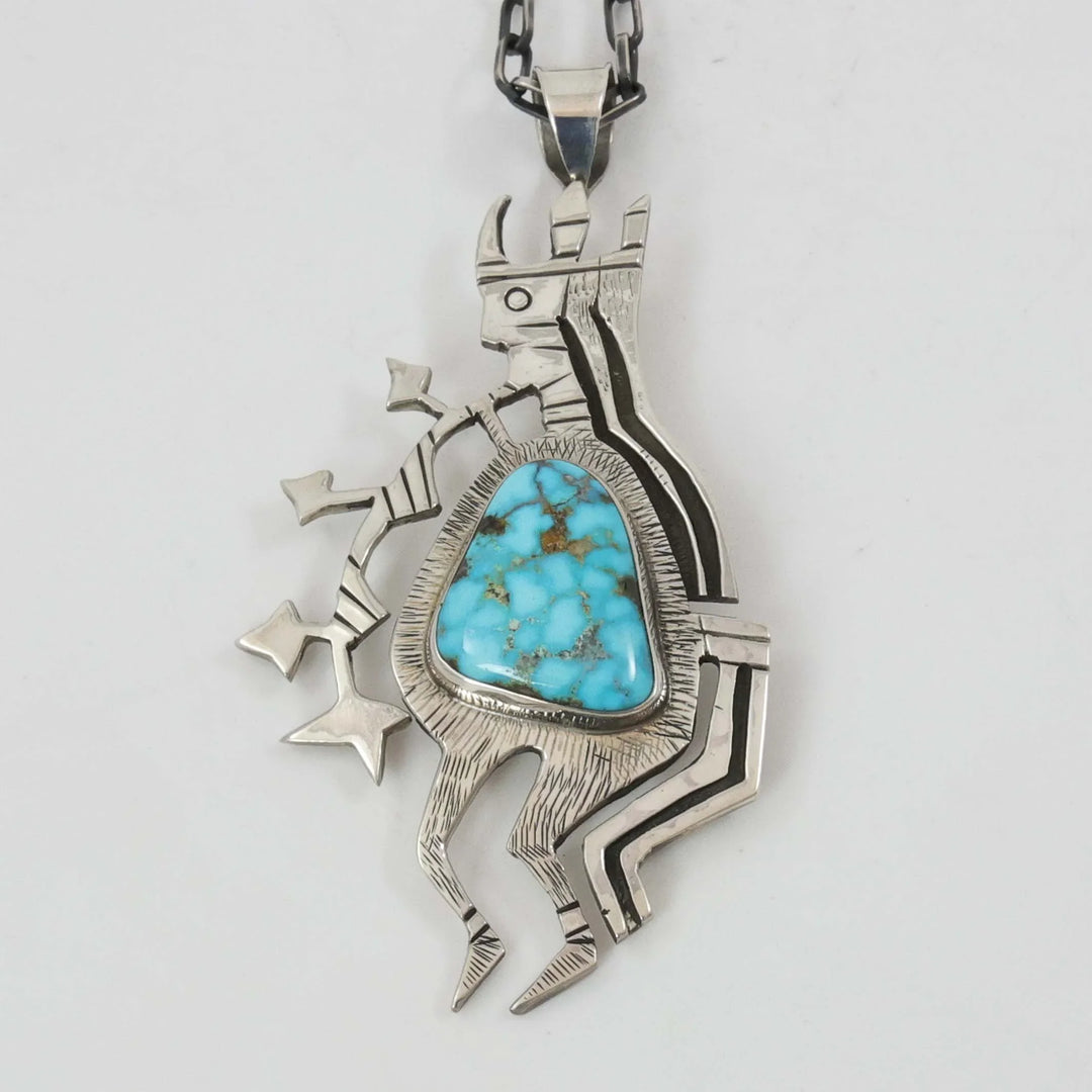1970s Turquoise Starblower Pendant