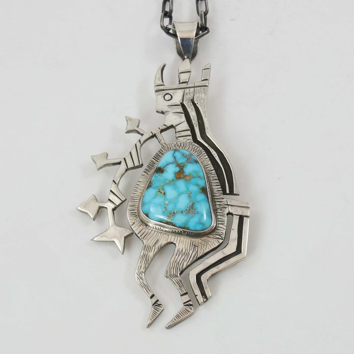 1970s Turquoise Starblower Pendant