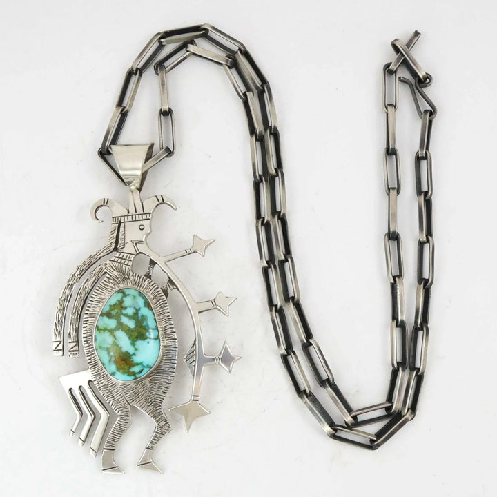 1970s Turquoise Starblower Pendant