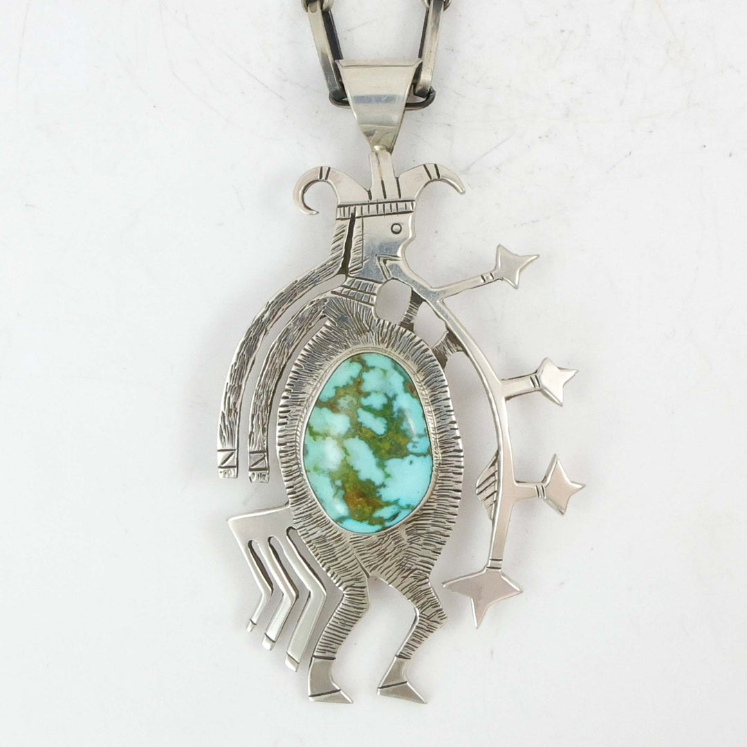 1970s Turquoise Starblower Pendant