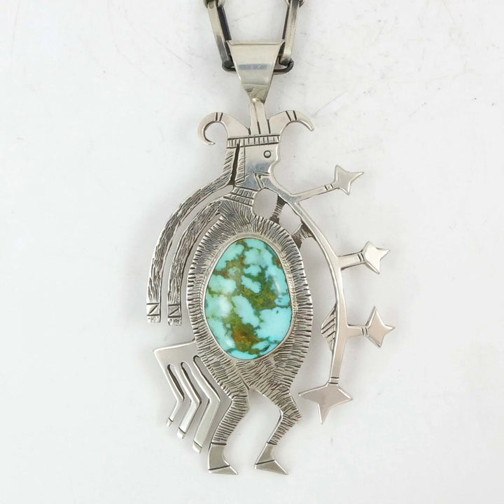 1970s Turquoise Starblower Pendant
