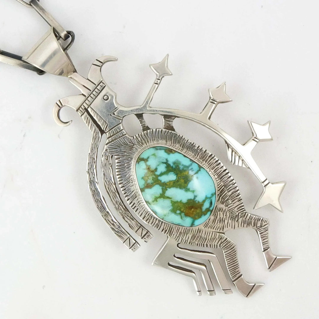 1970s Turquoise Starblower Pendant