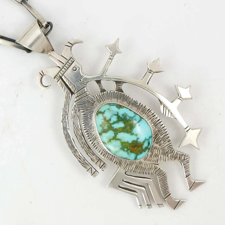 1970s Turquoise Starblower Pendant