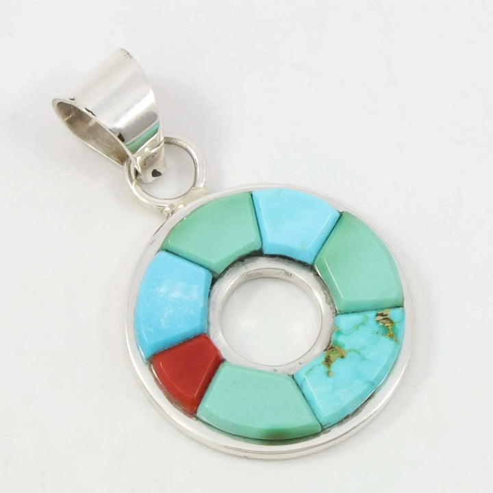 Turquoise and Coral Pendant