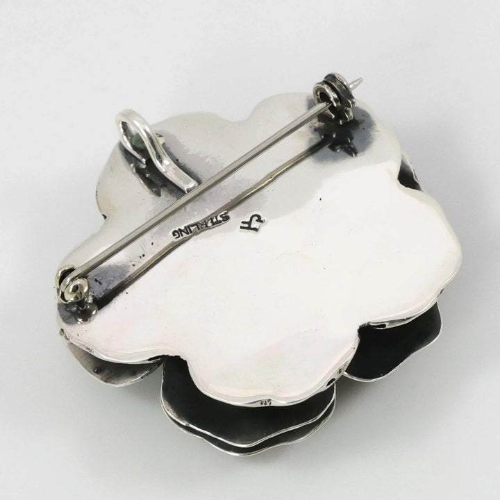 Silver Rose Pin and Pendant