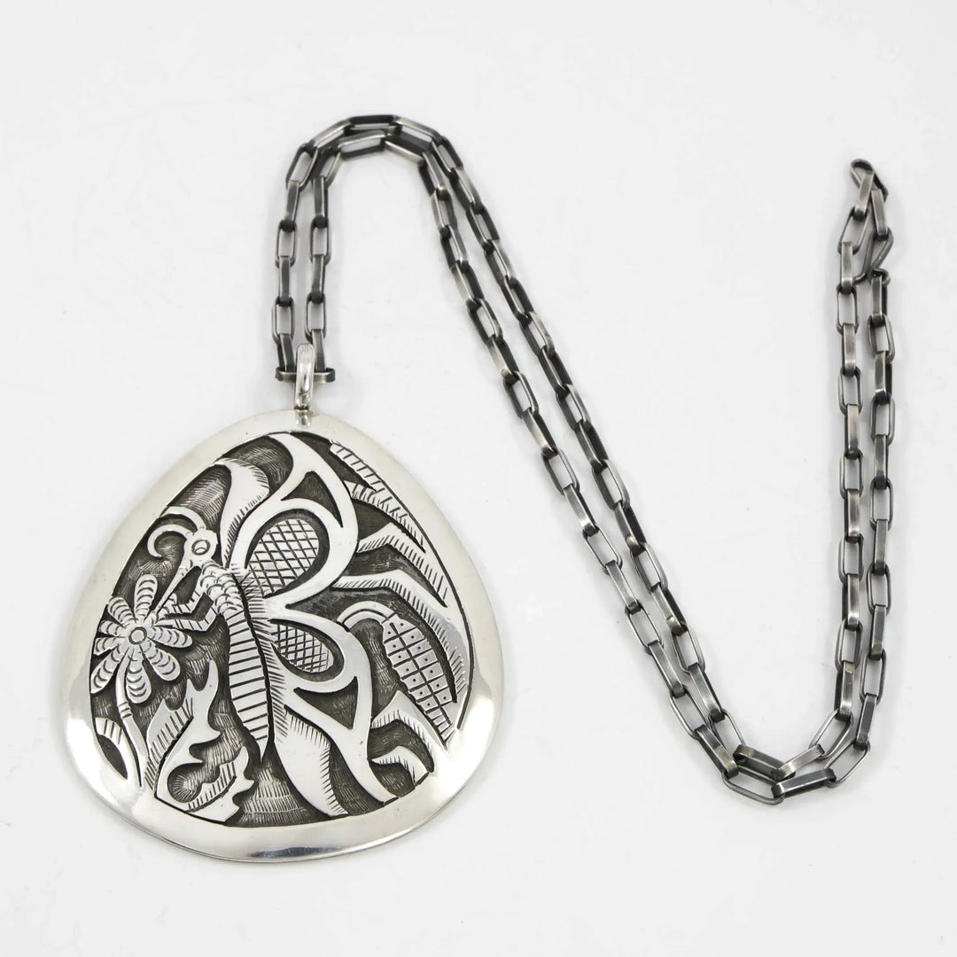 Butterfly and Flower Pendant