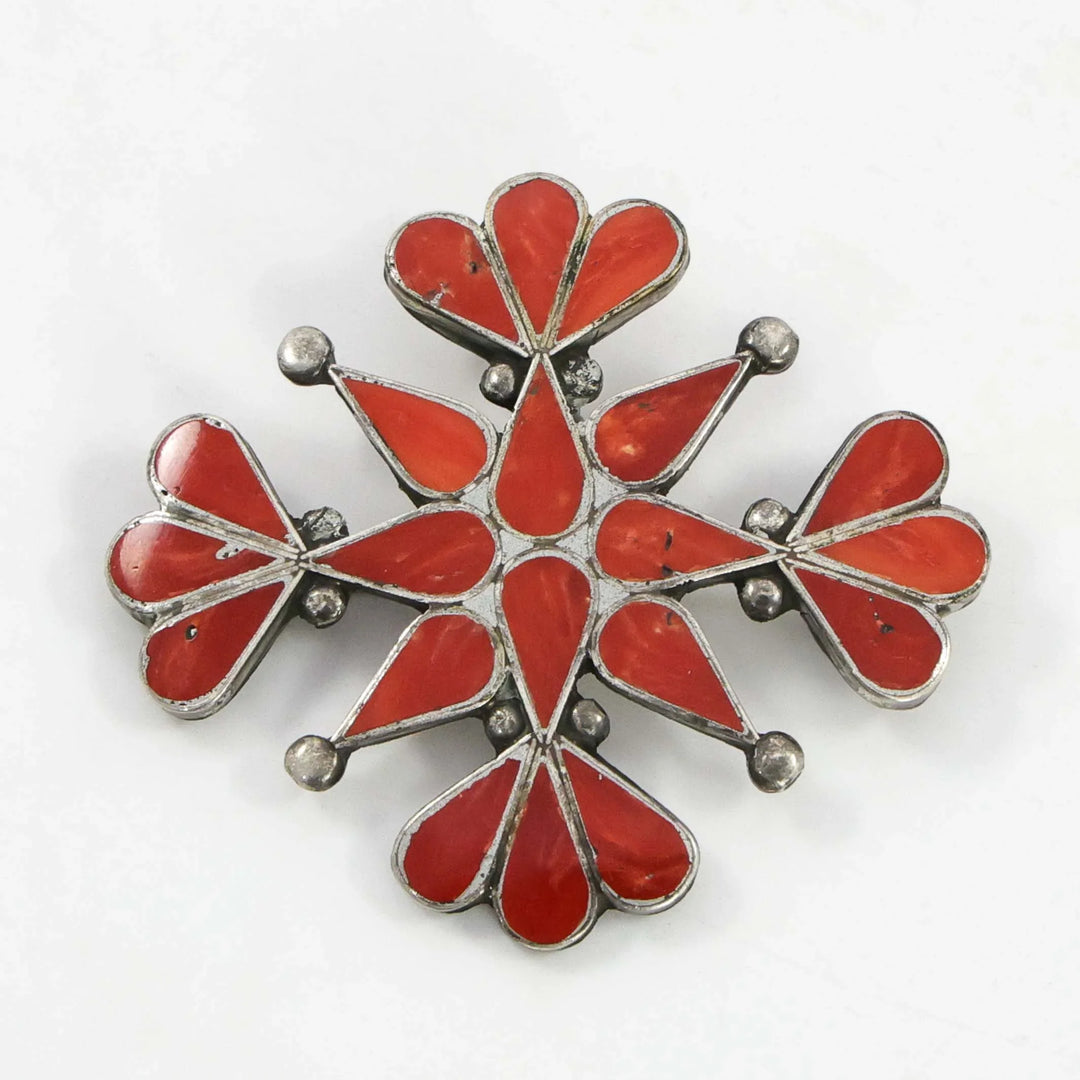 1940s Coral Snowflake Pin
