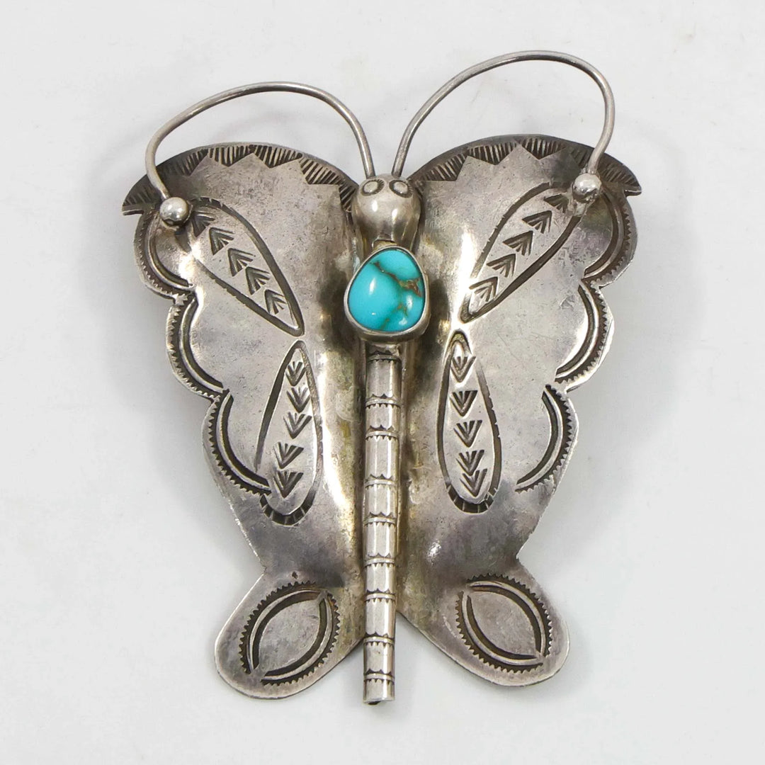 1940s Turquoise Butterfly Pin