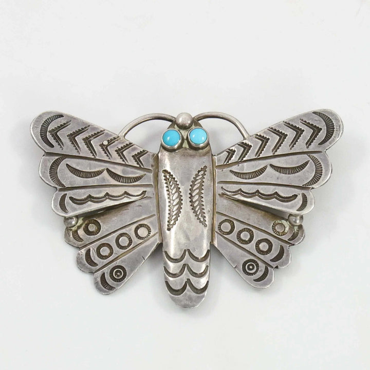 1940s Turquoise Moth Pin